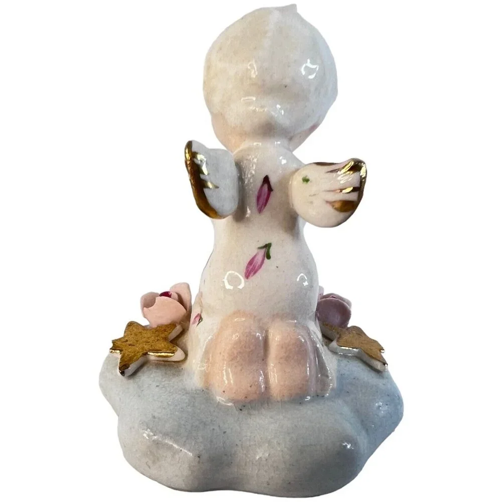 Vintage Napco Itsy Bitsy‎ Angel Figurine Givin Thanks Flower Star S245E